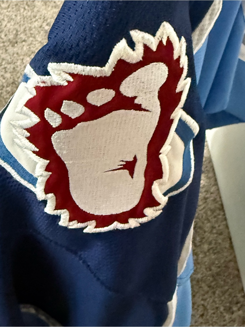 STARTER Colorado Avalanche Jersey - Light Blue & Navy with Maroon Logo - Picture 2 of 9